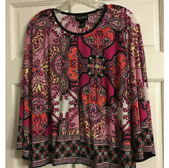Maggie Barnes Sweaters - Maggie Barnes Open Cardigan 2x multi paisley